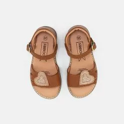 Friboo LEATHER SANDALS - Riemensandalette - Cognac, Kinder -Günstiges Friboo Geschäft 008597fadddd40af9c9bbd8f4d091ce7