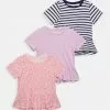 Friboo PEPLUM HEM TEE 3 PACK - T-Shirt Print - Pink - 402_purple - 404_dark Blue - 503, Kinder -Günstiges Friboo Geschäft 1a6045a7da36400a8385b1332054c1da