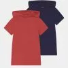 Friboo BOYS HOODED TEE 2 PACK - T-Shirt Print - Red/dark Blue, Kinder