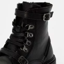 Friboo LEATHER BOOTIES - Schnürstiefelette - Black, Kinder -Günstiges Friboo Geschäft 8551ebe38f9c4275b74b28377f4646b5