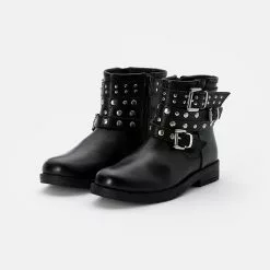 Friboo LEATHER BOOTIES - Cowboy-/Bikerstiefelette - Black, Kinder -Günstiges Friboo Geschäft 94d007710ea94fc8b7c48257b91a2a92