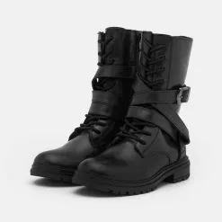 Friboo LEATHER - Schnürstiefel - Black, Kinder -Günstiges Friboo Geschäft a6ea1da249cb44eda3a6caf932ad74bf