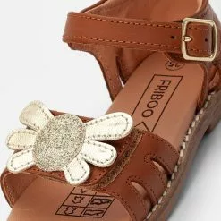 Friboo LEATHER SANDALS - Riemensandalette - Gold/cognac, Kinder -Günstiges Friboo Geschäft cb398e99da0d4b11a958f53e90d12c9f