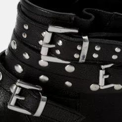 Friboo LEATHER BOOTIES - Cowboy-/Bikerstiefelette - Black, Kinder -Günstiges Friboo Geschäft ce3a72196f784138aad69c49041870b7