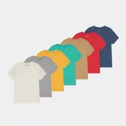 Friboo BASIC BOY TEE 7 PACK - T-Shirt Basic - Multi-coloured/dark Blue/red, Kinder